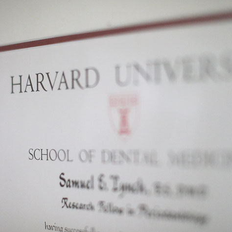 Dr. Lynch's Harvard University diploma
