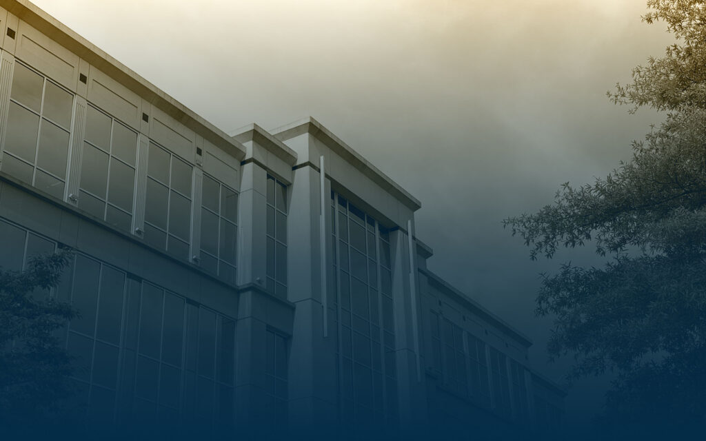 A stylized photo of the Lynch Regenerative Medicine Headquarters building